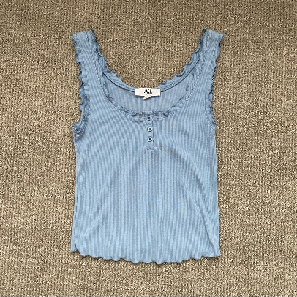 BB Dakota Blue Lettuce Hem Tank